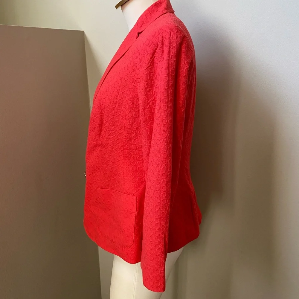 TALBOTS Coral/Red Lightweight Business Career Blazer | Size 4 - Picture 5 of 11